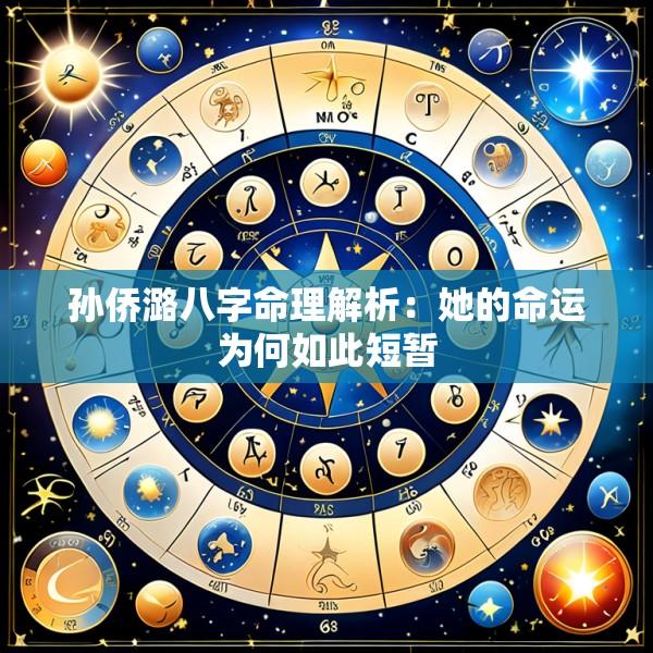 孙侨潞八字命理解析：她的命运为何如此短暂