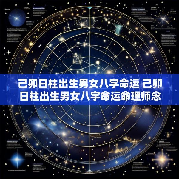 己卯日柱出生男女八字命运 己卯日柱出生男女八字命运命理师念鲜