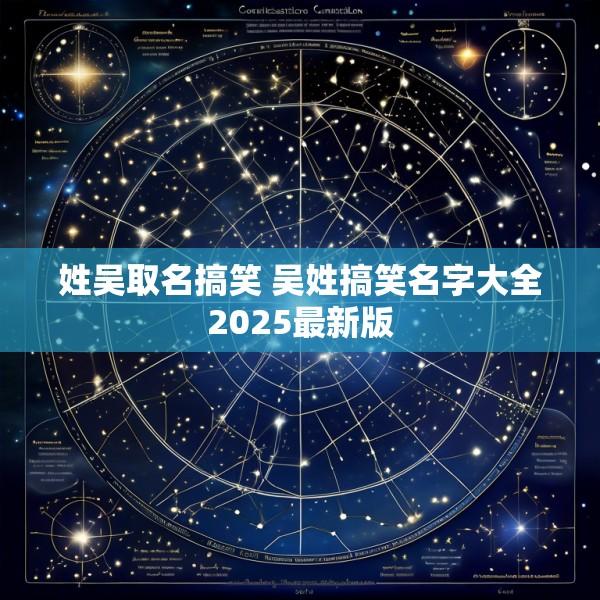 姓吴取名搞笑 吴姓搞笑名字大全2025最新版