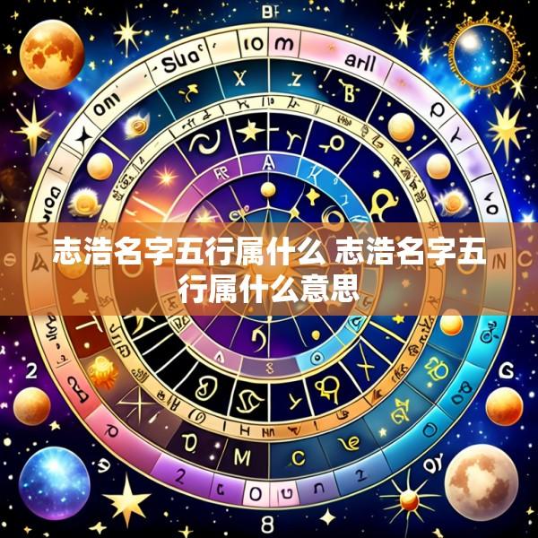 志浩名字五行属什么 志浩名字五行属什么意思