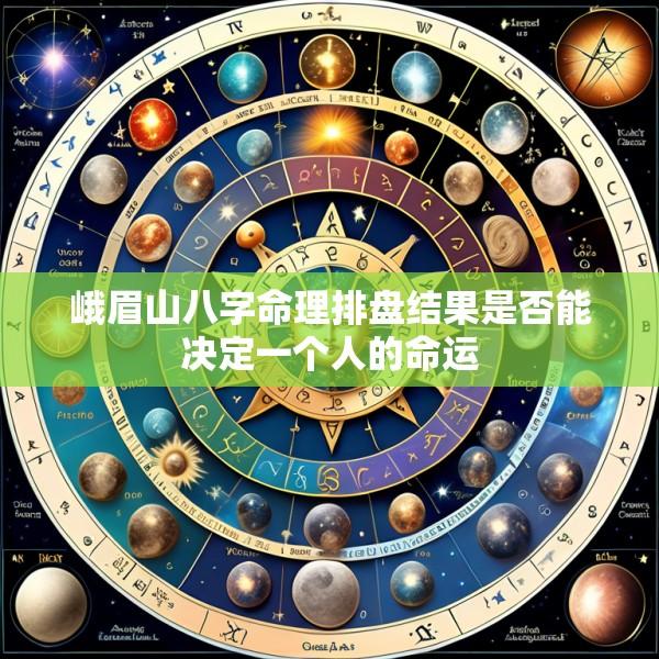 峨眉山八字命理排盘结果是否能决定一个人的命运