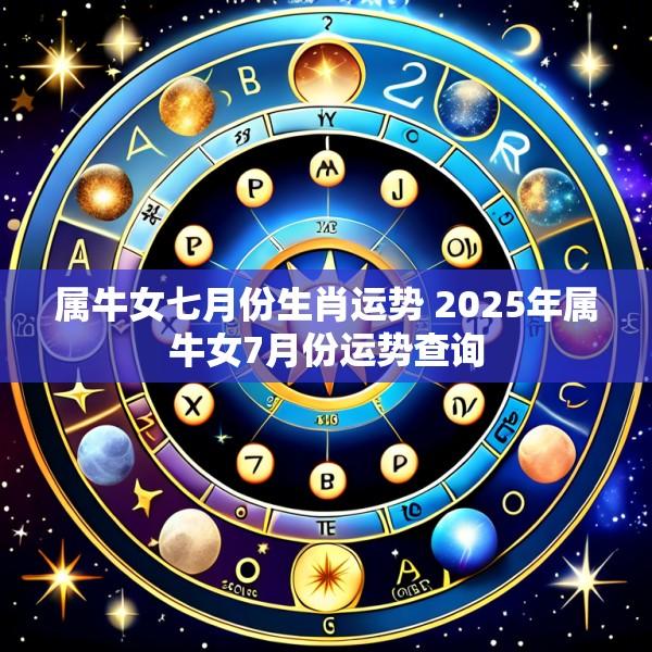 属牛女七月份生肖运势 2025年属牛女7月份运势查询