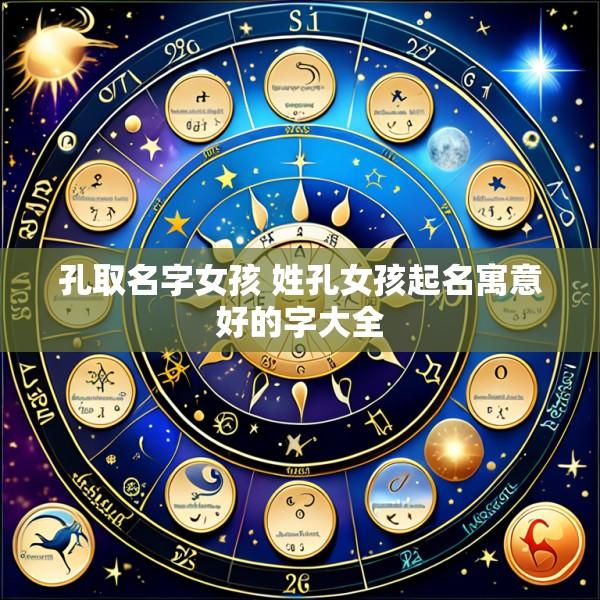 孔取名字女孩 姓孔女孩起名寓意好的字大全