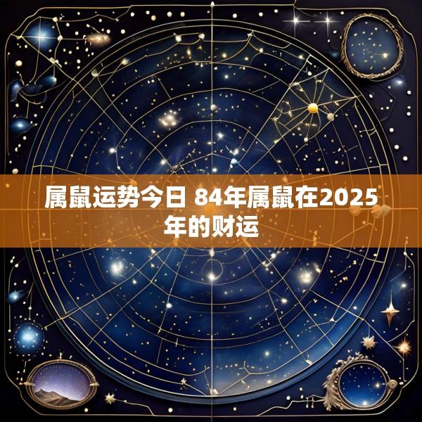 属鼠运势今日 84年属鼠在2025年的财运