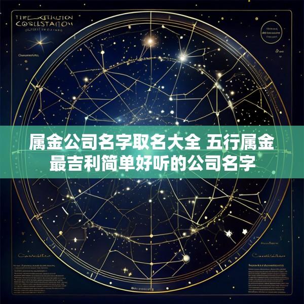 属金公司名字取名大全 五行属金最吉利简单好听的公司名字