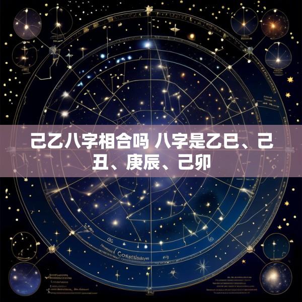 己乙八字相合吗 八字是乙巳、己丑、庚辰、己卯