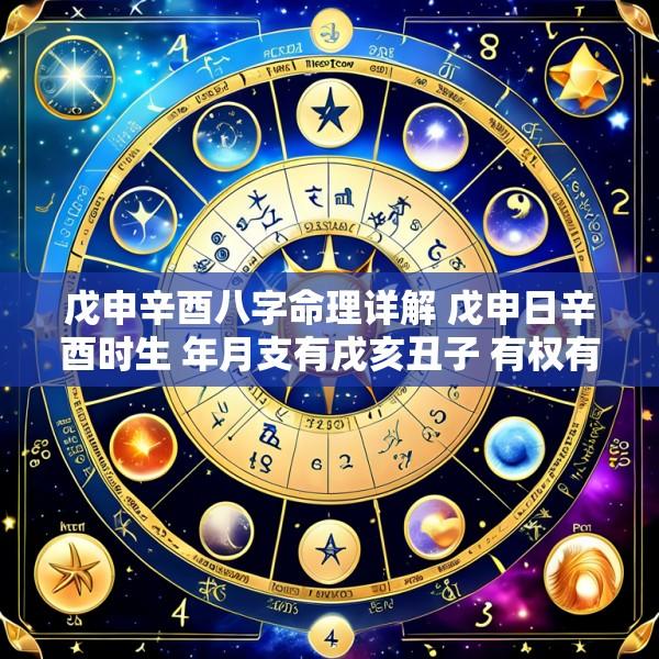 戊申辛酉八字命理详解 戊申日辛酉时生 年月支有戌亥丑子 有权有势