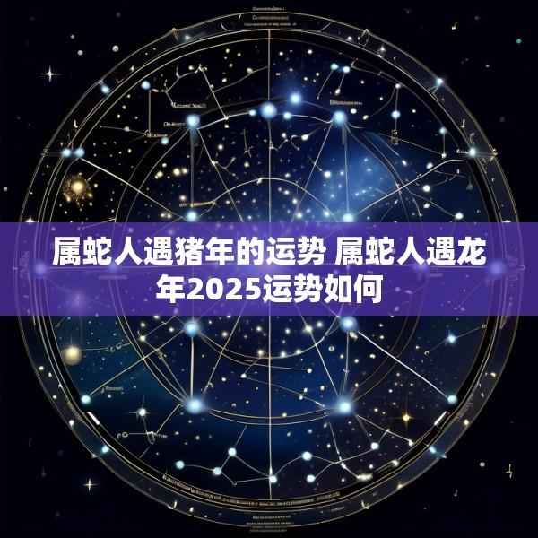 属蛇人遇猪年的运势 属蛇人遇龙年2025运势如何