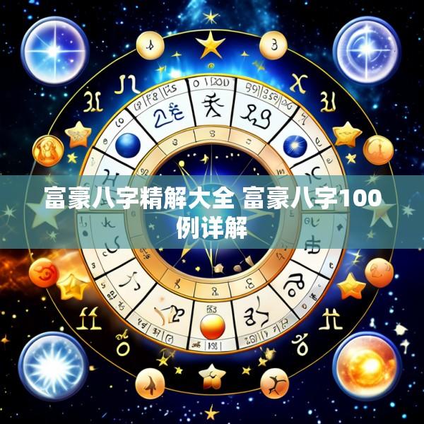 富豪八字精解大全 富豪八字100例详解