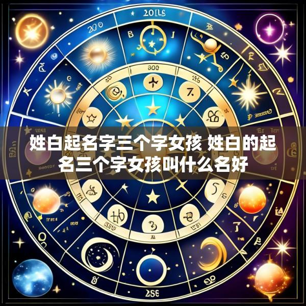 姓白起名字三个字女孩 姓白的起名三个字女孩叫什么名好