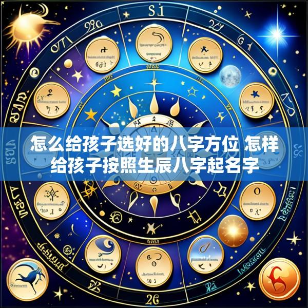 怎么给孩子选好的八字方位 怎样给孩子按照生辰八字起名字