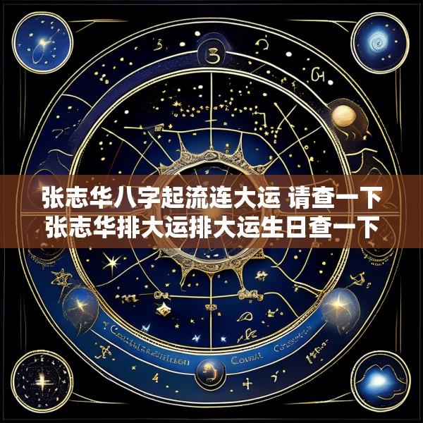 张志华八字起流连大运 请查一下张志华排大运排大运生日查一下张志华排大运