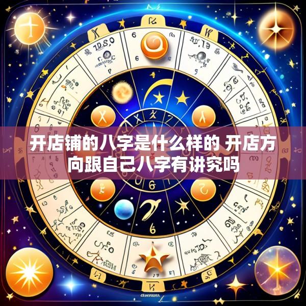 开店铺的八字是什么样的 开店方向跟自己八字有讲究吗