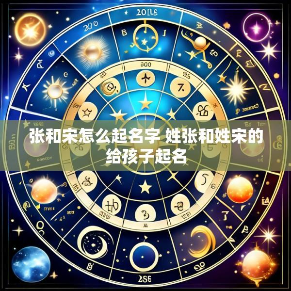 张和宋怎么起名字 姓张和姓宋的给孩子起名