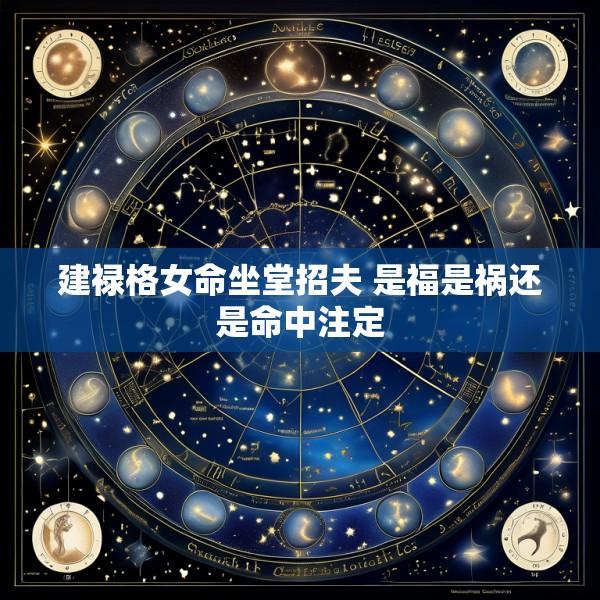 建禄格女命坐堂招夫 是福是祸还是命中注定