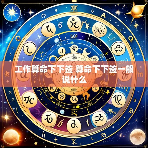 工作算命下下签 算命下下签一般说什么