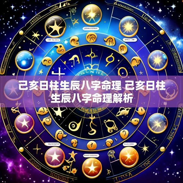 己亥日柱生辰八字命理 己亥日柱生辰八字命理解析