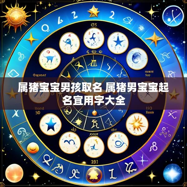 属猪宝宝男孩取名 属猪男宝宝起名宜用字大全