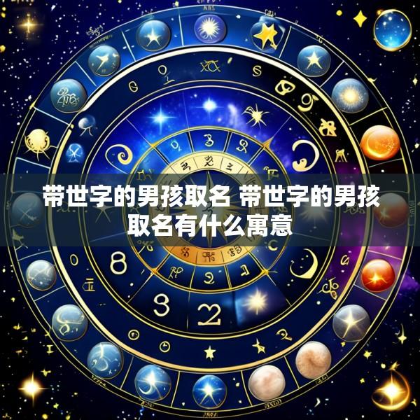 带世字的男孩取名 带世字的男孩取名有什么寓意