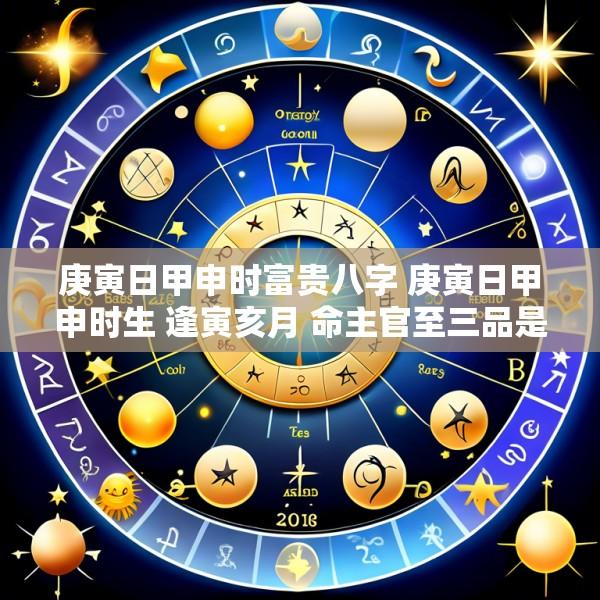 庚寅日甲申时富贵八字 庚寅日甲申时生 逢寅亥月 命主官至三品是什么意思