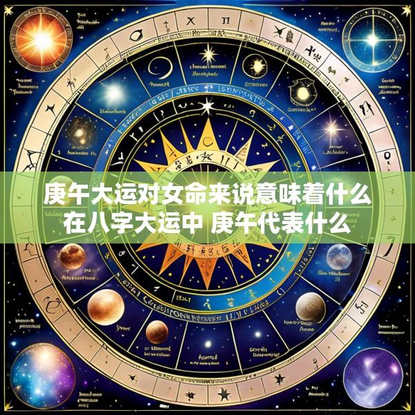 庚午大运对女命来说意味着什么在八字大运中 庚午代表什么