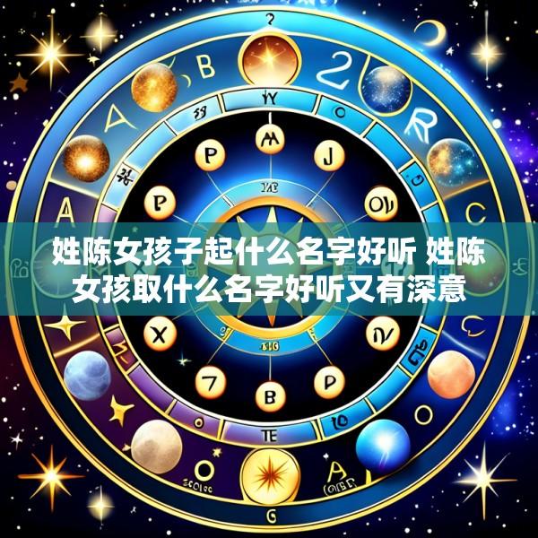 姓陈女孩子起什么名字好听 姓陈女孩取什么名字好听又有深意