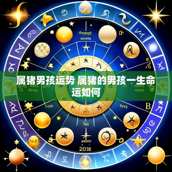 属猪男孩运势 属猪的男孩一生命运如何