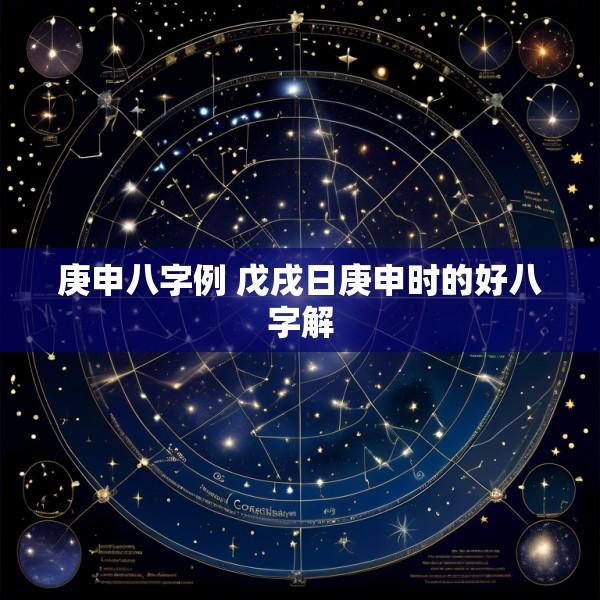 庚申八字例 戊戌日庚申时的好八字解