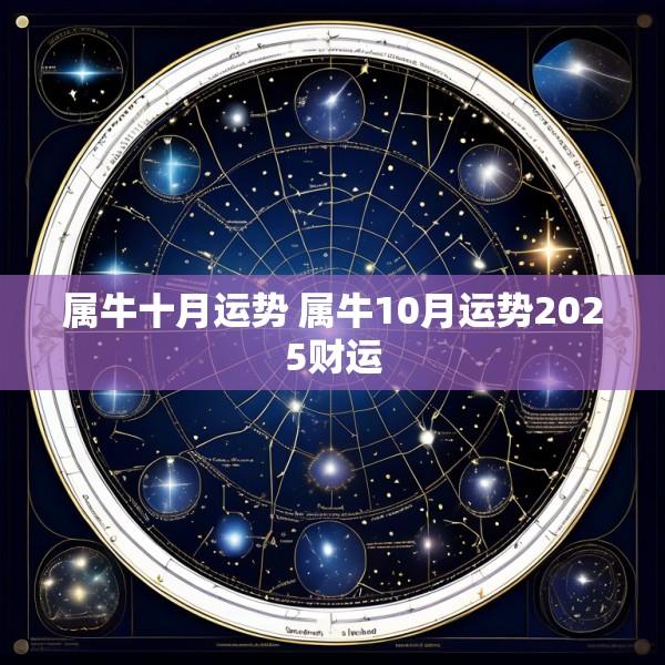 属牛十月运势 属牛10月运势2025财运