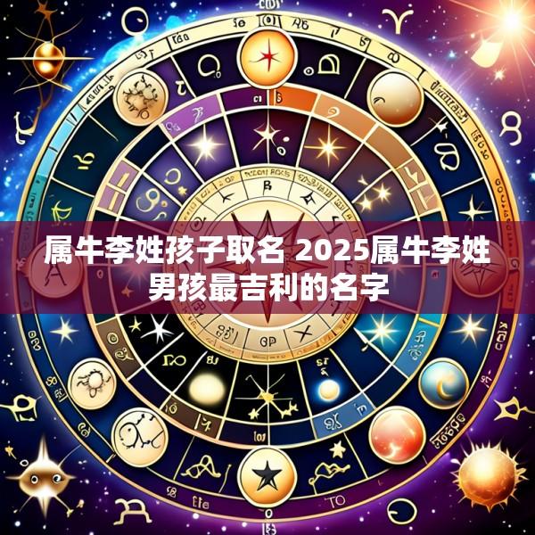 属牛李姓孩子取名 2025属牛李姓男孩最吉利的名字