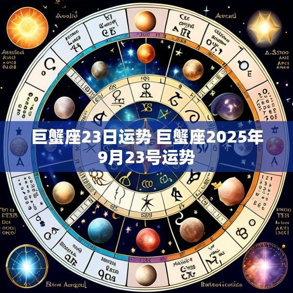 巨蟹座23日运势 巨蟹座2025年9月23号运势