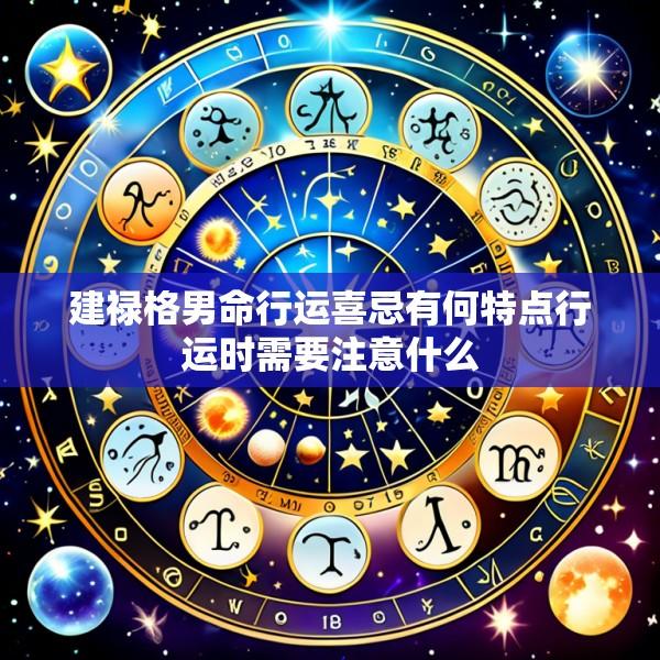 建禄格男命行运喜忌有何特点行运时需要注意什么