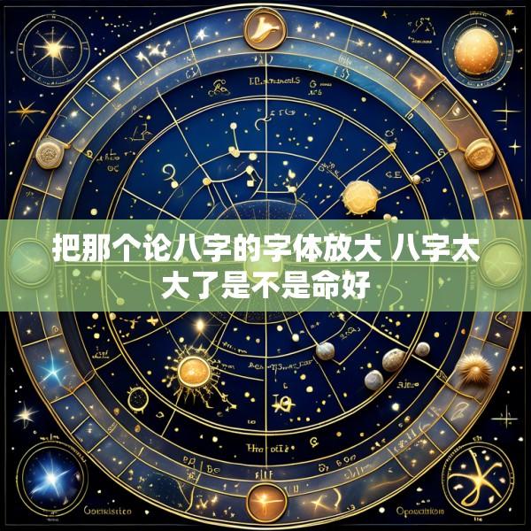 把那个论八字的字体放大 八字太大了是不是命好