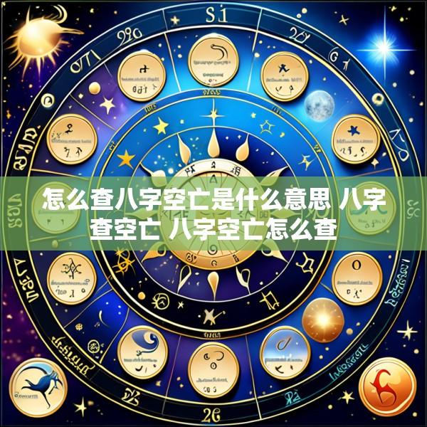 怎么查八字空亡是什么意思 八字查空亡 八字空亡怎么查
