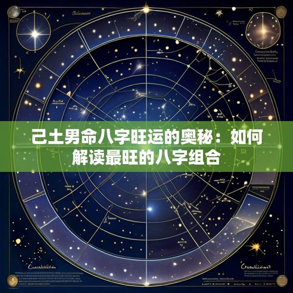 己土男命八字旺运的奥秘:如何解读最旺的八字组合