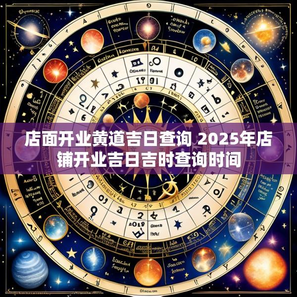 店面开业黄道吉日查询 2025年店铺开业吉日吉时查询时间