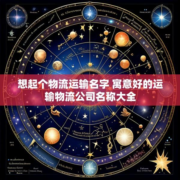 想起个物流运输名字 寓意好的运输物流公司名称大全