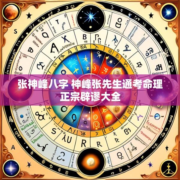 张神峰八字 神峰张先生通考命理正宗辟谬大全