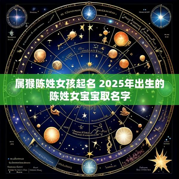 属猴陈姓女孩起名 2025年出生的陈姓女宝宝取名字