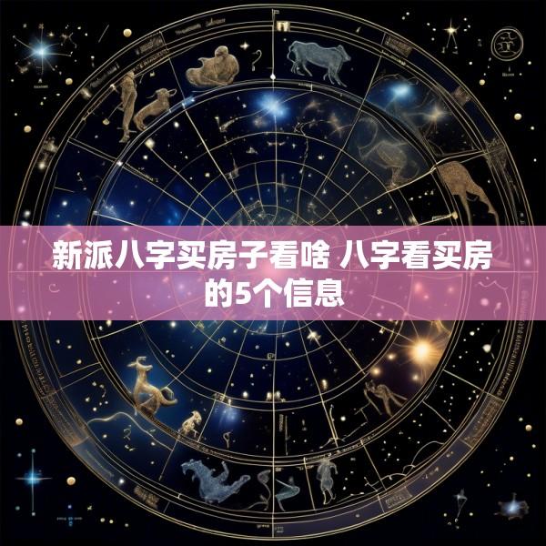 新派八字买房子看啥 八字看买房的5个信息