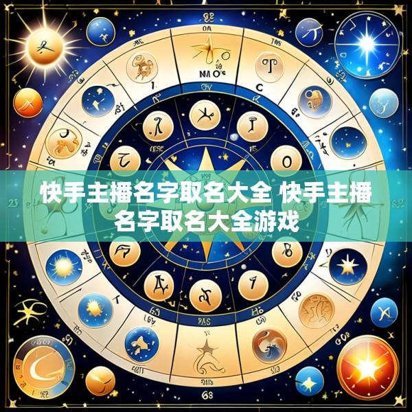 快手主播名字取名大全 快手主播名字取名大全游戏