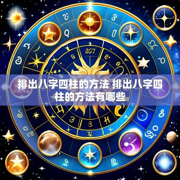 排出八字四柱的方法 排出八字四柱的方法有哪些