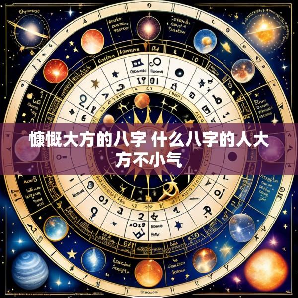 慷慨大方的八字 什么八字的人大方不小气