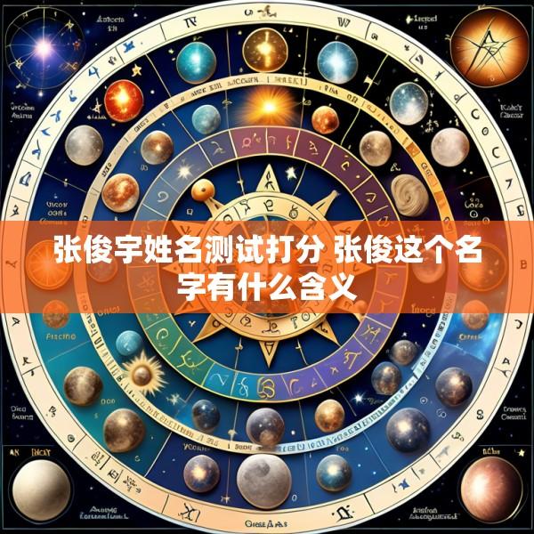张俊宇姓名测试打分 张俊这个名字有什么含义