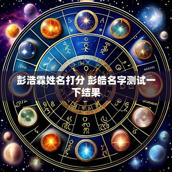 彭浩霖姓名打分 彭皓名字测试一下结果