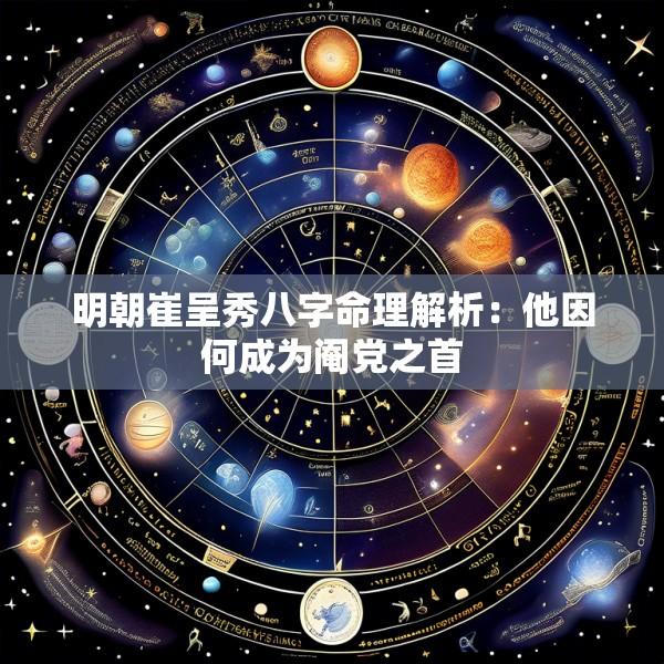明朝崔呈秀八字命理解析：他因何成为阉党之首