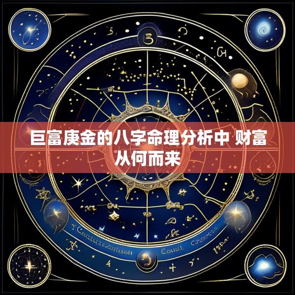 巨富庚金的八字命理分析中 财富从何而来