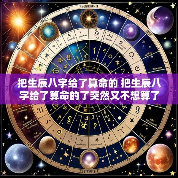 把生辰八字给了算命的 把生辰八字给了算命的了突然又不想算了他会害我么
