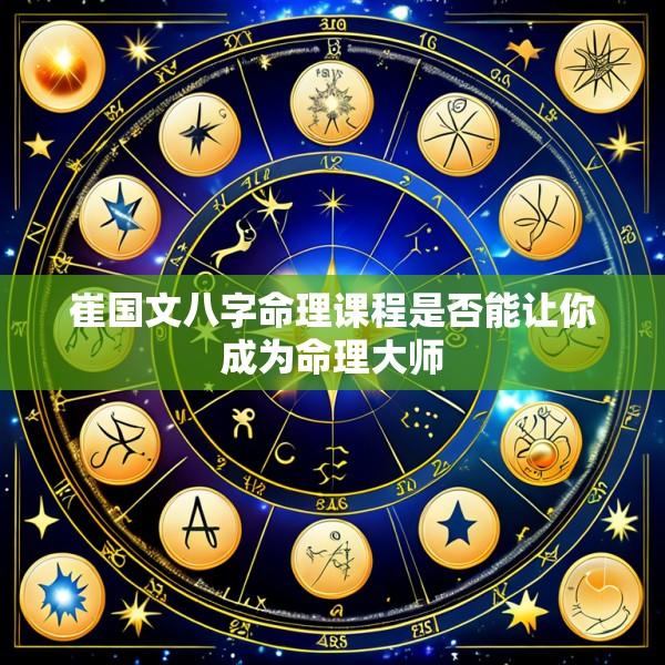 崔国文八字命理课程是否能让你成为命理大师