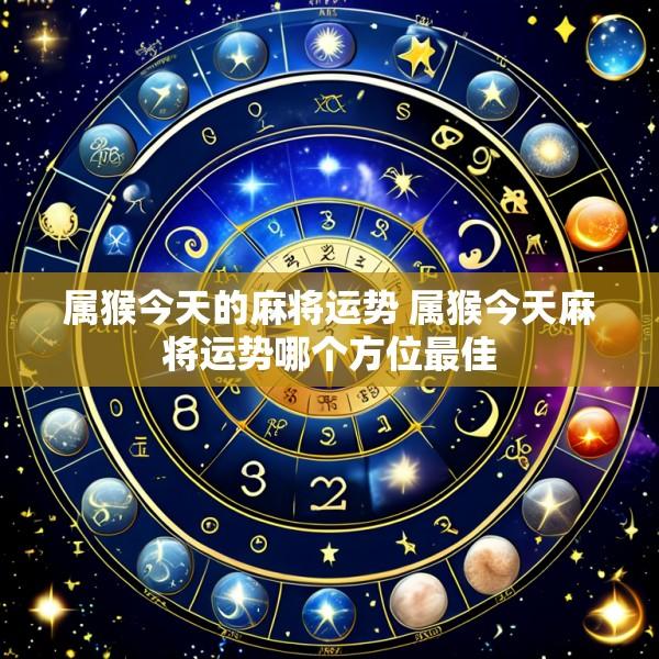 属猴今天的麻将运势 属猴今天麻将运势哪个方位最佳